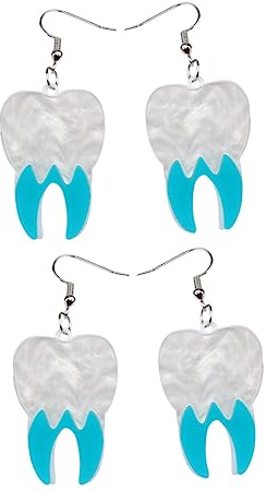BESPORTBLE 2paare Zahnohrringe für Damen Modische Ohrringe im Zahn-design Ohrschmuck für Halloween Thanksgiving und Kostümpartys als Geschenk für Frauen und Mädchen