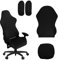CAAGGMM Gaming Stuhl Bezug Set, 4 Stück Gaming Stuhlhussen, Waschbar GamingStuhlbezüge, Sitzbezug Bürostuhl Dehnbare, Schwarz Bürostuhl Bezug, mit Armlehnen Stuhlrücken, Bezug, für Bürostühle, Sessel