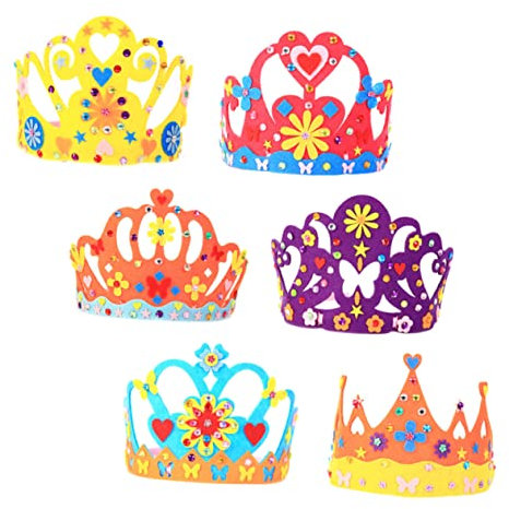 YARNOW 6 Sätze Kinderkronenhut Basteln für Materialien zur Herstellung von Geburtstagshüten Schaum geschirrset DIY zubehör DIY Vlieskrone