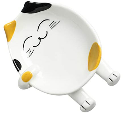 GREENADSCAPE Cartoon Ceramic Pot Lid Holder Utensil Rack Cute Cat Design Spoon Rest Chopstick Stand Space Saving Kitchen Storage for Organized Utensils Safe Material