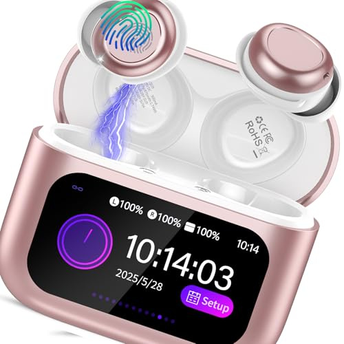 ZYHKON Bluetooth Kopfhörer, Bluetooth 5.4 Schlafkopfhörer In Ear, Wireless Ohrhörer für Seitenschläfer, Korallenrosa