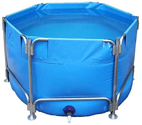 Multifunction PVC Canvas Temporary Fish Pond with Steel Frame, Above Ground Circular Aquarium Pool for Outdoor Aquaculture Water Storage