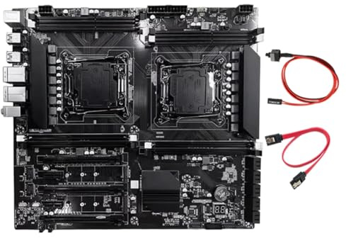 NONDK Placa Base X99 de Doble Socket LGA2011-3 con Dos Puertos Ethernet. Admite Memoria RAM 8XDDR3. Compatible con CPU E5 2678 V3 y 2676 V3.