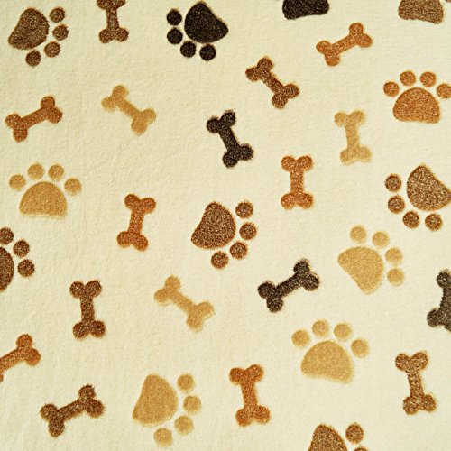 Bello - Microteddy Stoff mit Hunde Motiven - extra weicher Flor per Meter | Ideal für Hundekissen, Fleecejacken und Kinderbekleidung!