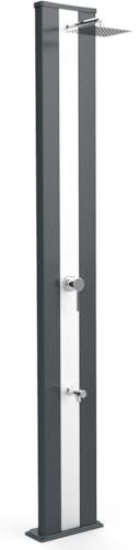 Douche solaire d'extérieur jardin 40L Mitigeur et lavapiedi Arkema Dada s anthracite inoxydable