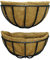 Selections Pack of 2 Black Metal Wall Basket Manger Trough Hayrack Planters (40cm)