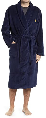 Polo Ralph Lauren Mens Microfiber Plush Long Sleeve Shawl Collar Robe
