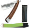 Rasiermesser Set mit Rotholz Griff - Rasiermesser mit Streichriemen- Premium Rasiermesser mit Etui - Rasiermesser für Anfänger und Barbier - gründliche Rasur