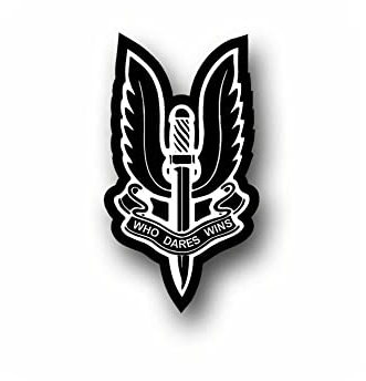 Adesivo SAS Black Specail Air Service Who Dares wins Spada 7 x 4 cm #A4667