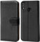 Verco Coque pour Honor 8X, Housse Portefeuille pour Honor 8X Etui en Cuir Synthétique Fonction Stand Case, Noir