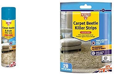 Zero In Carpet Beetle & Moth Killer 300ml Aerosol (For Carpets, Upholstery and Surfaces)