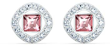 Swarovski Una Angelic Square Ohrstecker, rosa, rhodiniert, Amazon Exklusiv