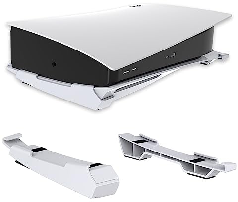 NexiGo PS5 Zubehör Horizontaler Ständer, [Minimalistisches Design], PS5 Basisständer, Kompatibel mit PlayStation 5 Disc & Digital Editions, Weiß