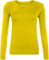 New Ladies Long Sleeve Round Neck Plain Basic Women's Stretch T-Shirt (Yellow, 10)