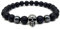 Nahle | Edelstahl Totenkopf Armband | Lavastein Hämatit Skull | handgemachtes Perlenarmband | mit edler Schmuckschachtel (19, Herrenarmband)