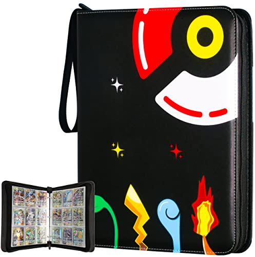 Sammelalbum für Pokemon Karten, 50 Seiten 900 Karten Kapazität Sammelkarten Album, PU Tragbar Wasserdicht Karten Halter Heft Ordner Buch kompatibel Ninjago Geschenk für Kinder 50 Pcs Seite