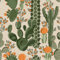 VEELIKE Papier Peint Fleur Beige Vintage 44.5 cm × 900 cm Papier Adhésif pour Meuble Cactus Jungle Tropicale Muraux Papier Vinyl Autocollant Salon Vinyle Adhesif Cuisine Imperméable Chambre Armoire