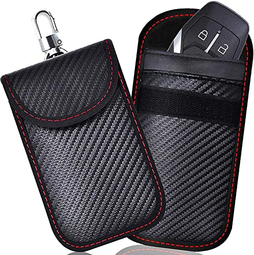 Anti RFID Signal Faraday Tasche, 2 STK Kohlefaser Autoschlüssel Signal Blocking Taschen
