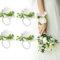 Lot de 4 bracelets de corsage en forme de rose, boutonnières de mariage, bracelets de demoiselle d'honneur, sœurs, fleurs artificielles pour mariage, fête, bal de fin d'année