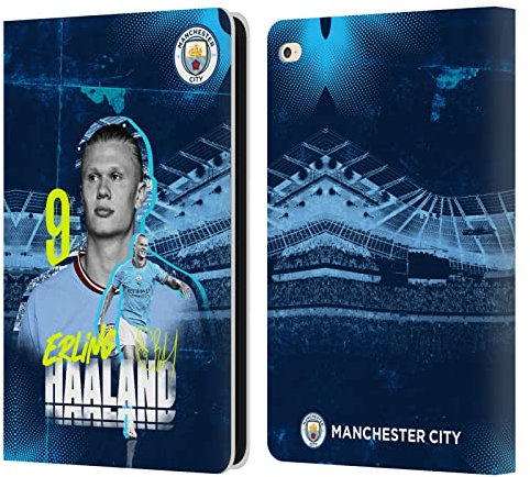 Head Case Designs Licenciado Oficialmente Manchester City Man City FC Erling Haaland 2022/23 Primer Equipo Carcasa de Cuero Tipo Libro Compatible con Apple iPad Air 2 (2014)