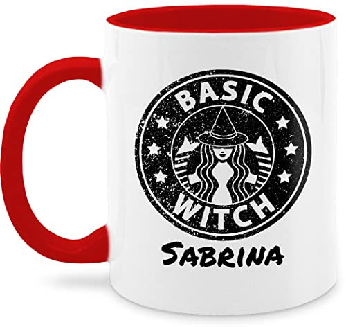 Tasse Tassen 325ml - Halloween - Coffee Witch Basic - Sterntaler Kaffee Hexe mit Wunschname - 325 ml - Rot - hexen personalisierte witches haferl witcher name häferl mug cup teetasse kaffeetasse
