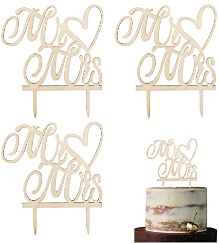 Cake Topper Hochzeit,Deko Hochzeitstorte,3 Stück Mr&Mrs Tortenstecker,Kuchen Topper Hochzeit,Tortendeko Hochzeit,Tortenstecker Hochzeit,Mr Mrs Kuchen Deko,Torten Topper Hochzeit,Mr Mrs Tortenstecker