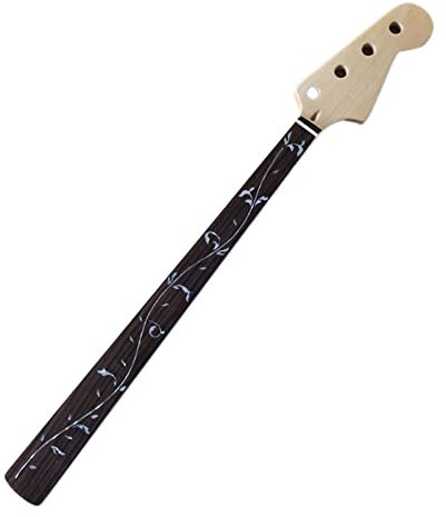 CAZARU Fretless Ahorn 20 Bünde Bassgitarre Halsteil 4 Saiten Palisander Griffbrett 34 Zoll Mutter 38 mm