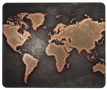 Rust World Map Game Mouse Pad Personalized Design Mouse Pad Non Slip Rubber Base Mouse Pad Desktop Laptop Office Rectangle Mouse Pad