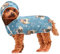 MCHIVER Hunde-Badetuch mit Kapuze, Motiv: niedlicher Mops, schnell trocknend, verstellbar, für Strand, Pool, Schwimmen, Baden, 60 x 65 cm, Blau