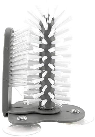 Water Bottle Cleaner Brush, 360° Bottle Washer Brush Wine Glass Cleaner Sink Cup Washer with Suction Cups for Kitchen Sink