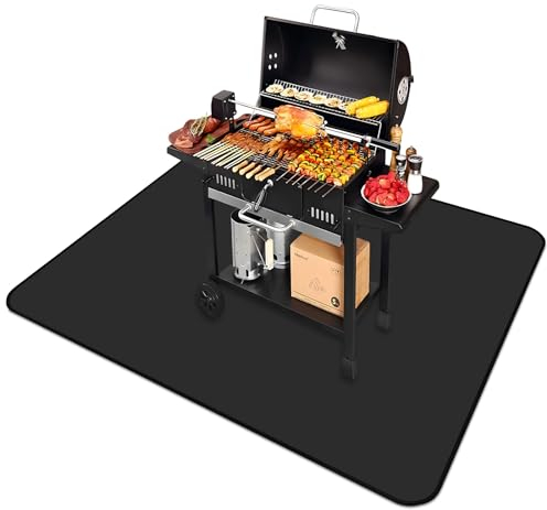 DBREAKS Tapetes para Chimenea, 99 * 182cm tapete Protector para Pisos, Tapetes contra Incendios, Tapete Ignífugo, Alfombra Barbacoa Exterior(Negro)
