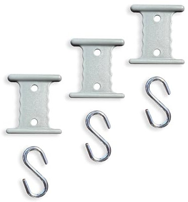 OLPRO Awning rail hangers with S hooks, 6 piece 6mm & 4mm, Clothing hook, lighting hook, wetsuit hook, Outdoor hook