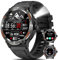2024 Montre Connectée Homme Militaire 3ATM Étanche avec Appel Bluetooth 1,53 Smartwatch avec Torche LED Compas 24/7 Moniteur Fréquence Cardiaque SpO2 Sommeil 500mAh 100+ Sport, Cadeau Homme Noir