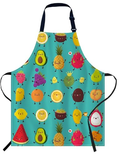 oFloral 007 Schürze für Damen und Herren, Vintage-Poster mit Früchten, 27 X 31 Inch