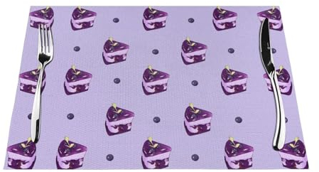 Blueberry Cake Lot de 6 sets de table en PVC faciles à nettoyer 30,5 x 45,7 cm