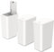 3pcs 9L Bathroom Bin,Slim Bin for Bedroom,Dog Proof Bathroom Bin,Trash Can Narrow Bedroom Bin with Lid,Touch Top Toilet Bin,Plastic Thin Bin for Office,Living Room,Kitchen,Toilet (White)