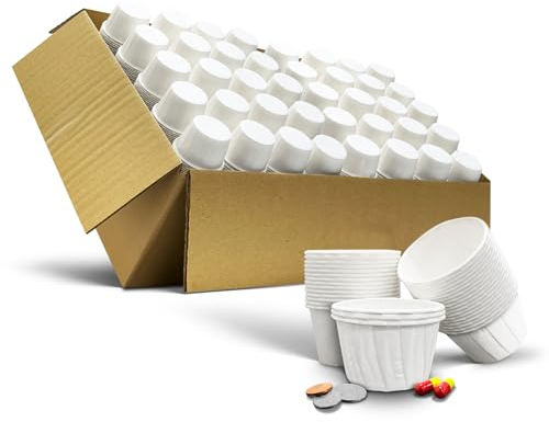 RE-GEN 2500 Pack Wax Paper Multi-Purpose Cups 92ml 3.5Oz Large Capacity | Fluid Resistant Waxed Lined Pots | Ideal for Medication, Home, Kitchen, Arts & Crafts, DIY, Sauce, Ramekin, Soufflé