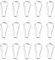 Lot de 15 Petit Mousqueton, Mousquetons en Aluminium Porte Clef Mousqueton pour Sac à Dos Laisse Chien Camping Randonnée Pêche Voyage,3,5 x 46 mm (Argent)