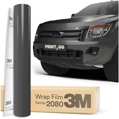 PRINT.GG Autofolie 3M 2080 Glanz Anthrazit G201, 152 x 130 cm, Selbstklebende Folie Car Wrapping Folie, Robuste Lackschutzfolie Auto, Motorrad, Boot, Auto Folie mit hervorragender Haftung