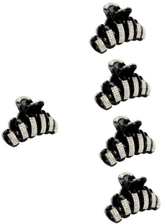 Healeved 5pièces Pince à Cheveux Strass Barrette Brillante Et Élégante Accessoire De Coiffure Délicat Pour Filles Couleur Noire