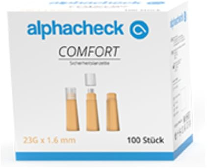 alphacheck Comfort 13100280 Lot de 100 lancettes de sécurité 23 G x 1,6 mm