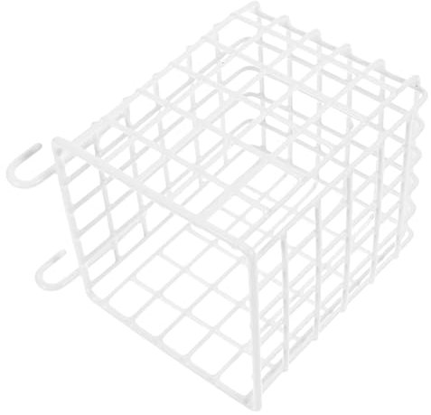 OKUMEYR Iron Mesh Basket Pantry Drainer Hanging Hooks Over Cabinet Organizer Door Wire Cutlery Over The Cabinet Basket Cupboard Rack Lid Over The Cabinet Organizer Utensil Holder White