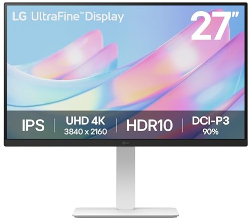 LG 27US550-W 27-inch Ultrafine 4K UHD (3840 x 2160) IPS Computer Monitor, 60Hz, HDR10, Reader Mode, HDMI, DisplayPort, Tilt/Height/Swivel/Pivot Adjustable Stand, White