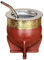 Vaso Mate Argentino Artesanal, Hecho a mano en Acero Inoxidable Térmico con Recubrimiento en Cuero Marrón y Borde de Bronce, Mate con bombilla, Mate Imperial Premium