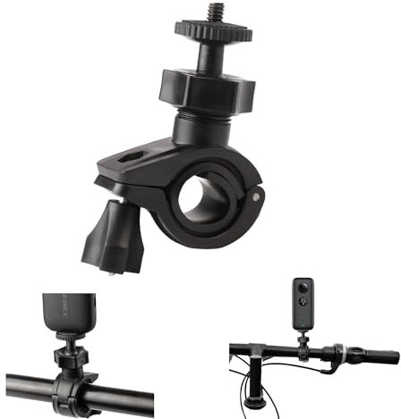 CERFFOOL Bicycle Clip 360° Rotatable for Insta360 Go 3 S 3 Insta360 X4 3 One Inch Panorama Mount for GoPro 13 12 11 Handlebar Clip Adjustable Clamp Action Camera Accessories Bicycle Mount
