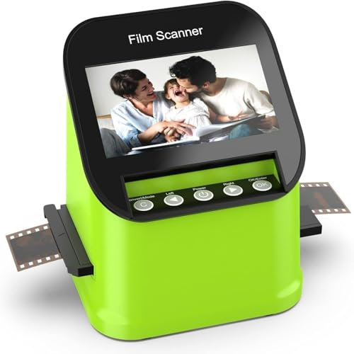 Film and Slide Scanner with 4.3'' LCD Screen, Convert Color & B&W, 135, 126, 110, Super 8 Negatives and 35mm Slides to JPEG