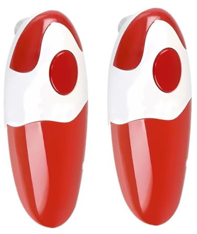 Lot de 2 ouvre-boîtes électriques automatiques à une touche avec lève-couvercle magnétique, outil de cuisine à piles pour personnes âgées et arthrite, portable pour la maison et le camping,