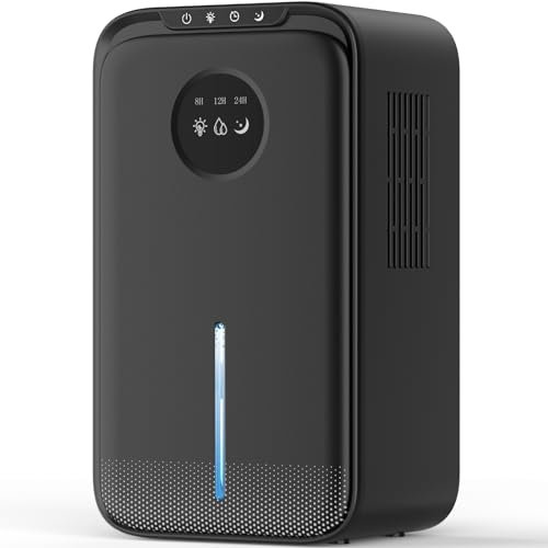 SAMSICHI Dehumidifier, 85 OZ Dehumidifiers for Room for Home, (800 sq. ft.) Quiet Dehumidifiers for Bathroom, Bedroom, Closet, RV, 7 Colors LED Auto Shut Off Dehumidifier with Drain Hose