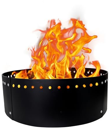 FEBTECH 36-Inch Fire Pit Ring – 12-Inch Height Round Insert for Outdoor DIY Fire Pits – Ideal for In-Ground or Above-Ground Use in Gardens or Camping Sites