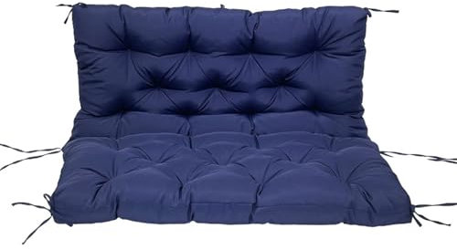 ZxrFxr Thick Garden Bench Cushion Waterproof: 2/3/4 Seater Replacement Cushions Swing Seats Patio Lounger Bench Swing Hammock with Backrest for Outdoor Furniture Garden (Navy blue, 100CM)